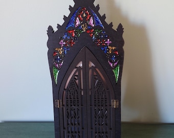 Black Gothic Cathedral Mirror Small Acrylic Mirror