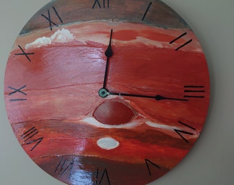 Jupiter Wall Clock Boho Decor Glowing Planet Hand-Painted Housewarming Gift