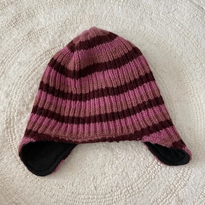 Stripe Patterned Wool Beanie, Winter Hat, Knit Unisex Hippie Cap, Skater / Snowboarder, Cold Weather Hat, Warm Comfy Cozy Hat, Made in Nepal