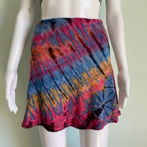 Tie Dye Skirt with Thick Waistband, Circle Skirt, Summer Skirt, Festival Fashion, Comfortable, Casual Knee Length Skirt, One Size, US S / M