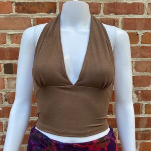 Halter Neck Top with Open Back, Tie Top, Hippie, Boho , Earthy, Festival Concert, Boho, Summer, Backless, V Neck, Y2K, Whimsical, Fairy,