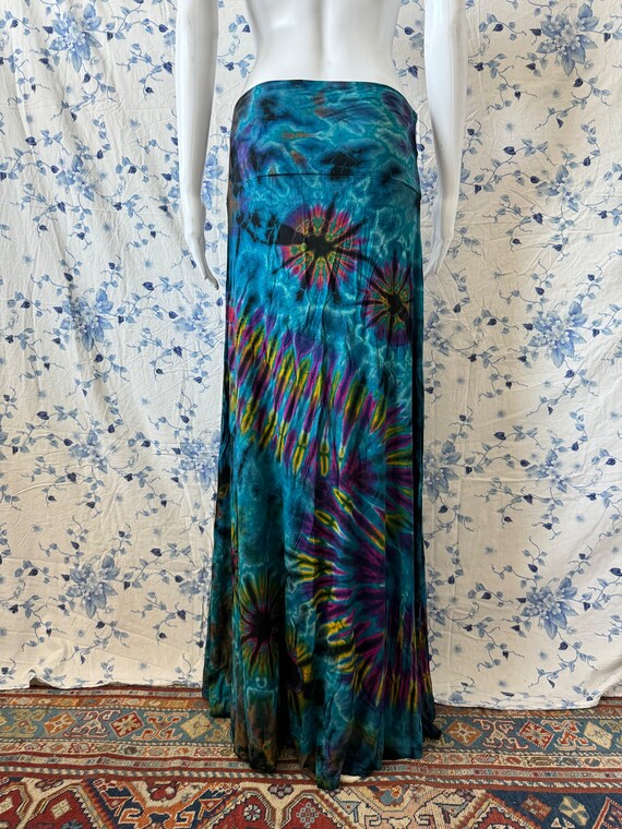 Jupe Nomads Clothing Tie-dye Bleue - Taille S, Style Boho évasé Avec Ceinture, Neuf Avec étiquettes