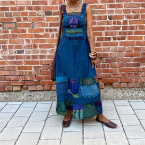 Peace Sign Hippie Summer Dress, Casual Hippie Fashion, Festival, Comfy. Simple Bohemian, Overalls Style, Colorful, Fun Free Spirited, Cotton