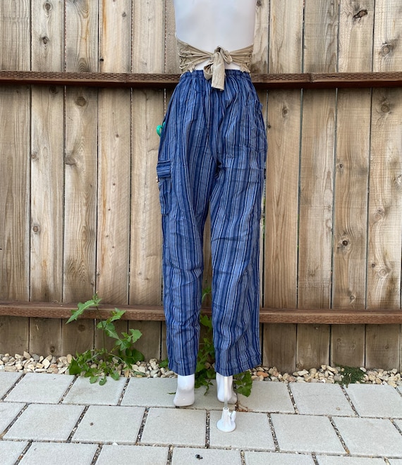 Striped loose trousers sale
