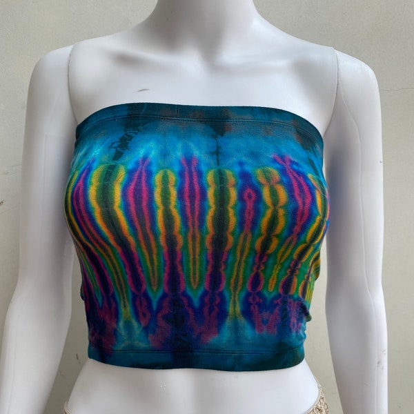 Tie Dye Tube Top, Summer 2023 Festival Fashion. Colorful Outdoor Camping Music Festival, Burning Man, Beach Day, Vacation, Casual