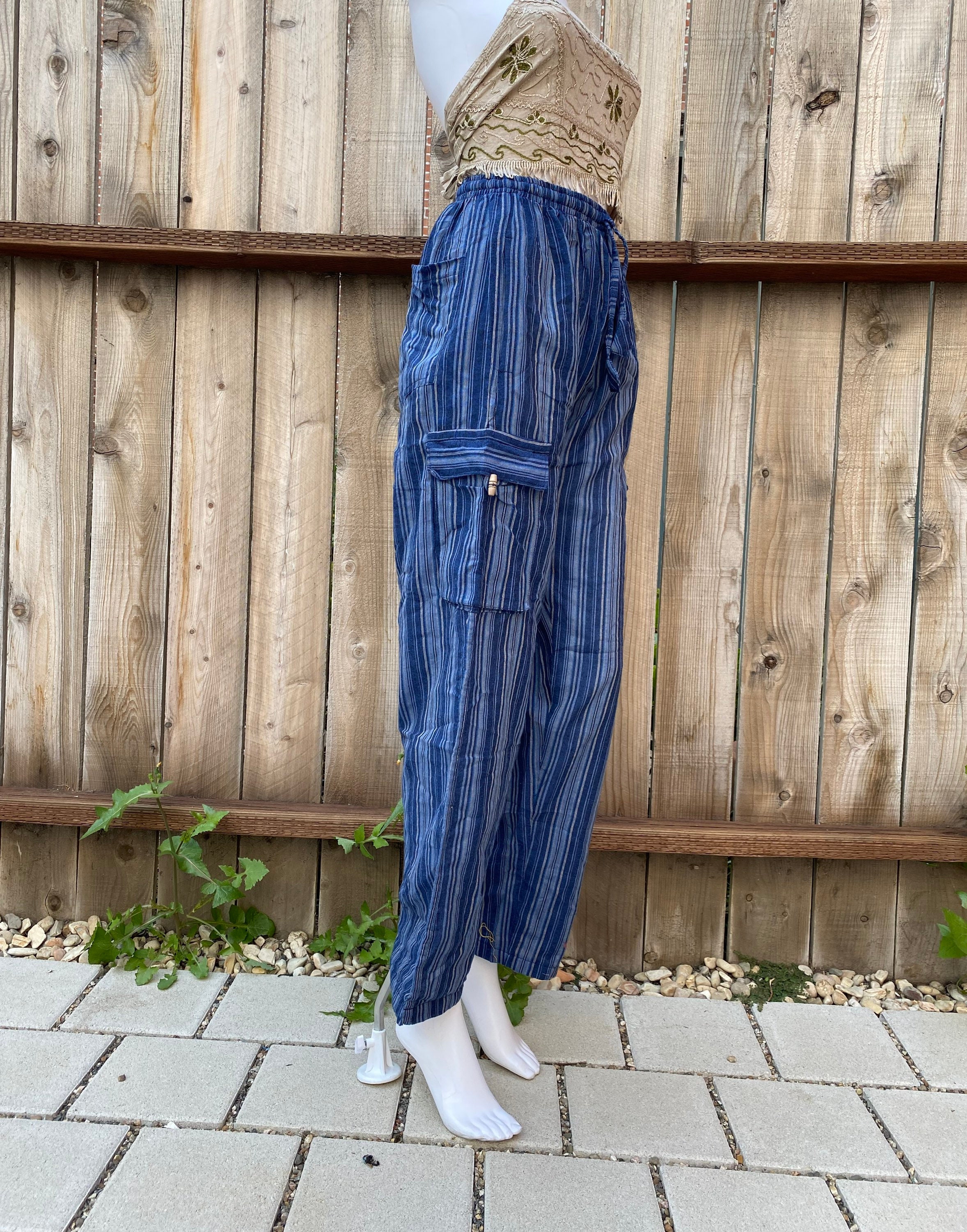 Striped boho pants discount