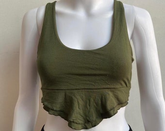 Simple Crop Top with Crisscross Tie Up Back,  Tapered V Top with Square Neck, Daily, Festival, and Rave Summer Wear