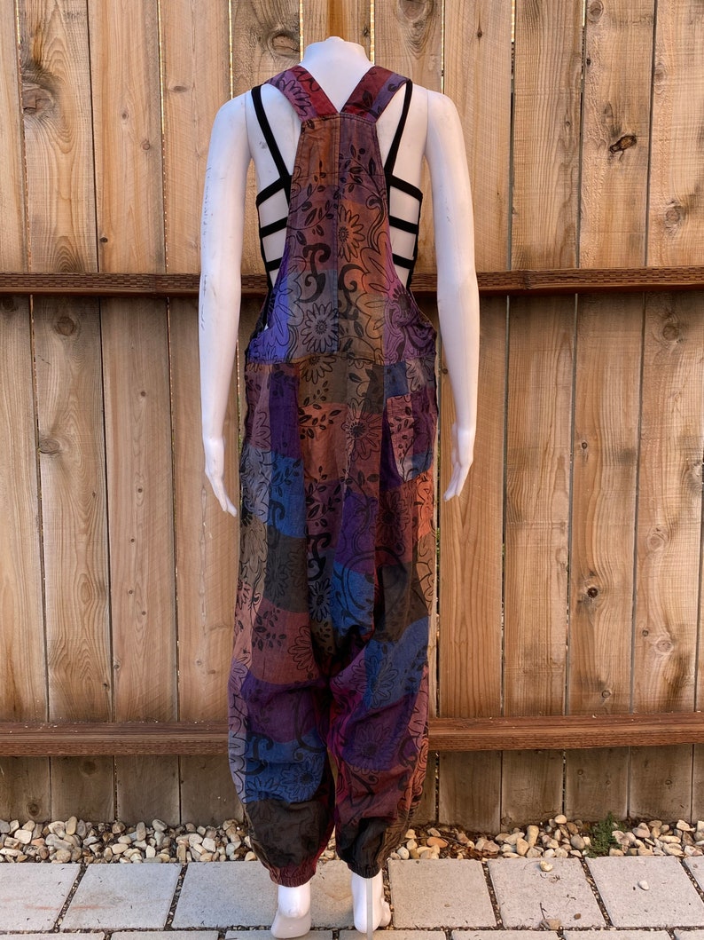 New Hippie Patchwork Overalls With Harem Design 100 Cotton Etsy