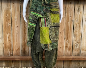 Bohemian Crossover Harem Pants, Unisex Hippie Trousers, Unique Cuts, Alternative, Boho, Laid Back Beach Hippie Vibes, Festival Wear