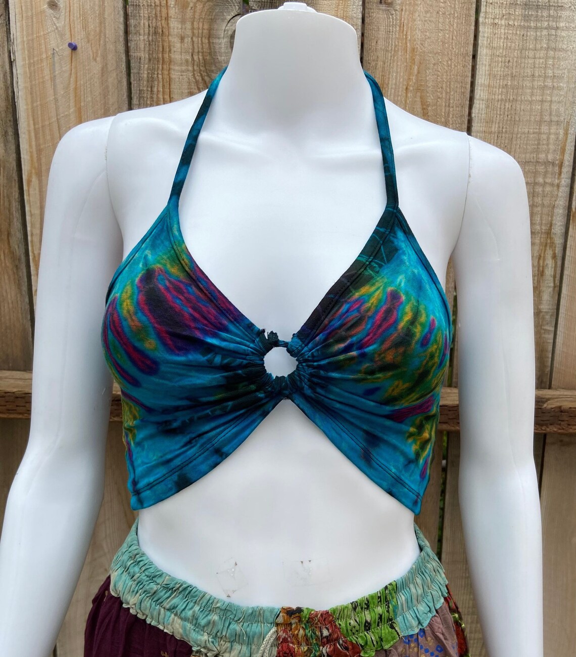 Butterfly Vneck Crop Smocked Back Waist main image 1