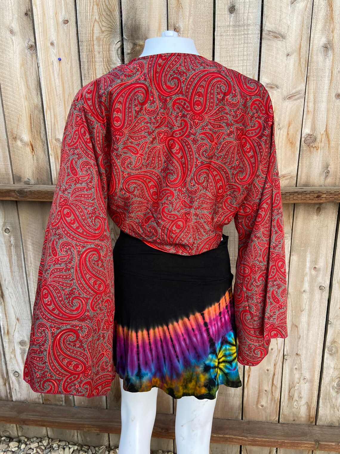 Indy Bell Sleeve Wrap Top - Black Velvet