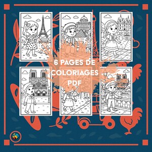 Around the World Coloring Book – France | Kawaii Coloring Book to Print | Activity for Kids & Adults | 6 Cultural Scenes