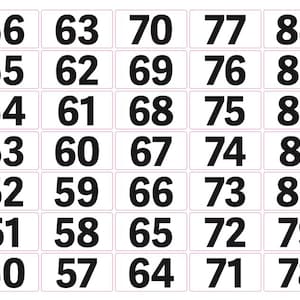 Könnte beinhalten: Ein Zahlenraster mit Zahlen von 1 bis 133, angeordnet in Zeilen und Spalten. Die Zahlen sind in schwarzer serifenloser Schrift auf weißem Hintergrund dargestellt. Das Raster ist gleichmäßig angeordnet, wodurch jede Zahl gut lesbar ist.