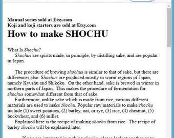 Préparation du Shochu DIY