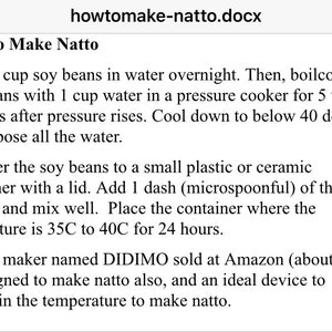 Levain de natto spores 3 g suffisants pour faire 30 kg de natto. Sans OGM, biologique. image 3