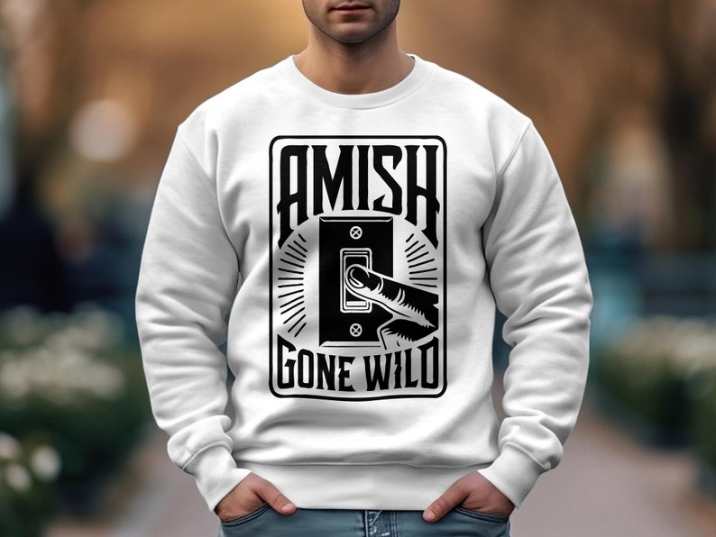 Amish Gone Wild T-shirt, Trendy Black and White Graphic Tee, Available ...