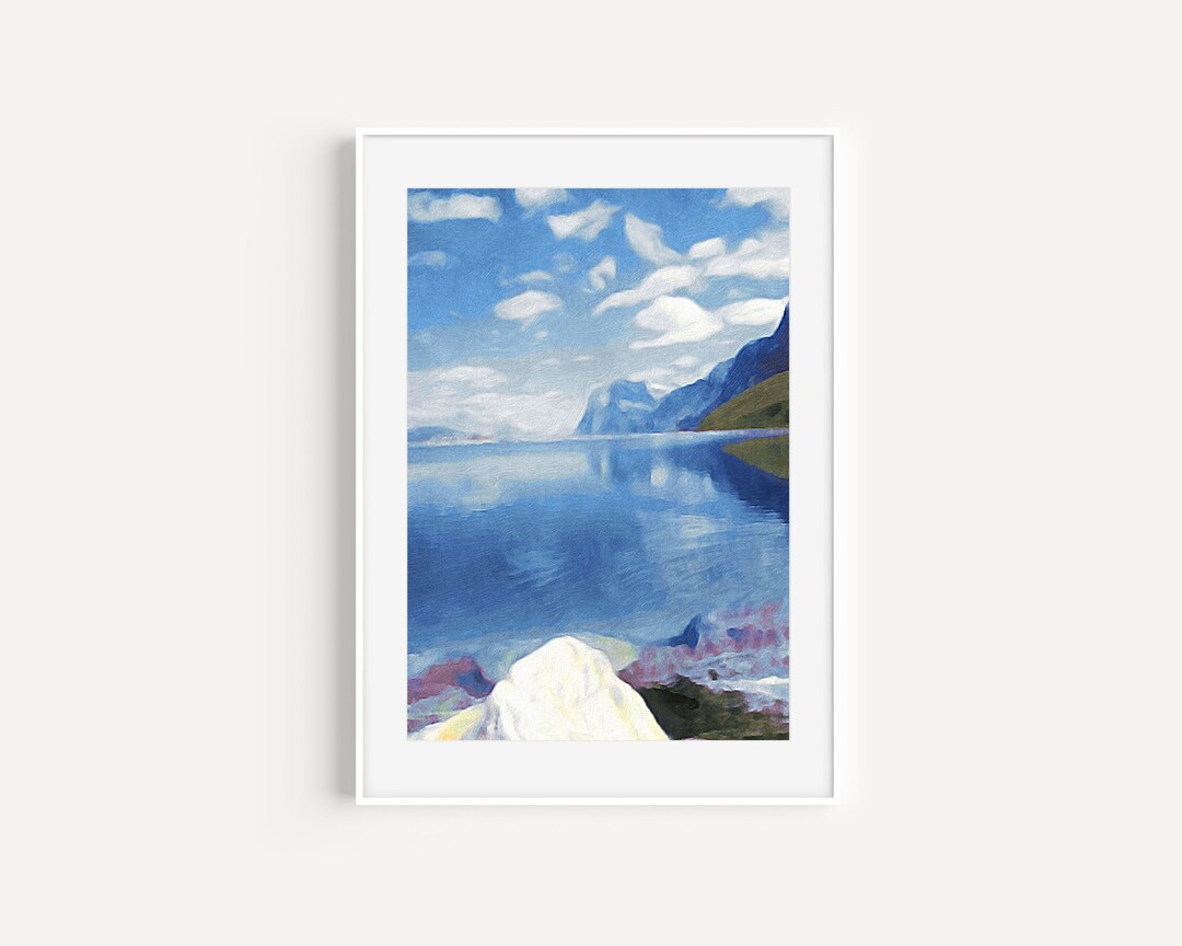 Lake Wall Decor / Landscape Art Print / Mountain Art - Etsy