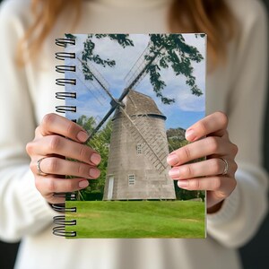 Historic Windmill Spiral Notebook, Hamptons Journal, Unique Office Supplies