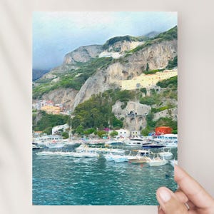 Positano Greeting Card / Amalfi Coast Blank Greeting Cards / Italy Notecards / Custom Stationary
