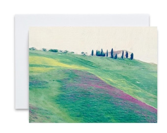Tuscany Landscape Note Cards, Italian Blank Greeting Cards, Customizable