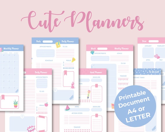 Cute Daily Planner, Inserts Undated, Productivity Planner, Schedule Organizer, Cute Weekly Planner, Cute Planner Printable, Work Planner