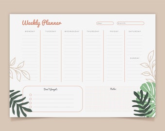 Floral Planner, Printable Planner, A4 Planner, EPS Vector, Editable Planner, Don't Forget, To Do List, Printable, Floral Planner