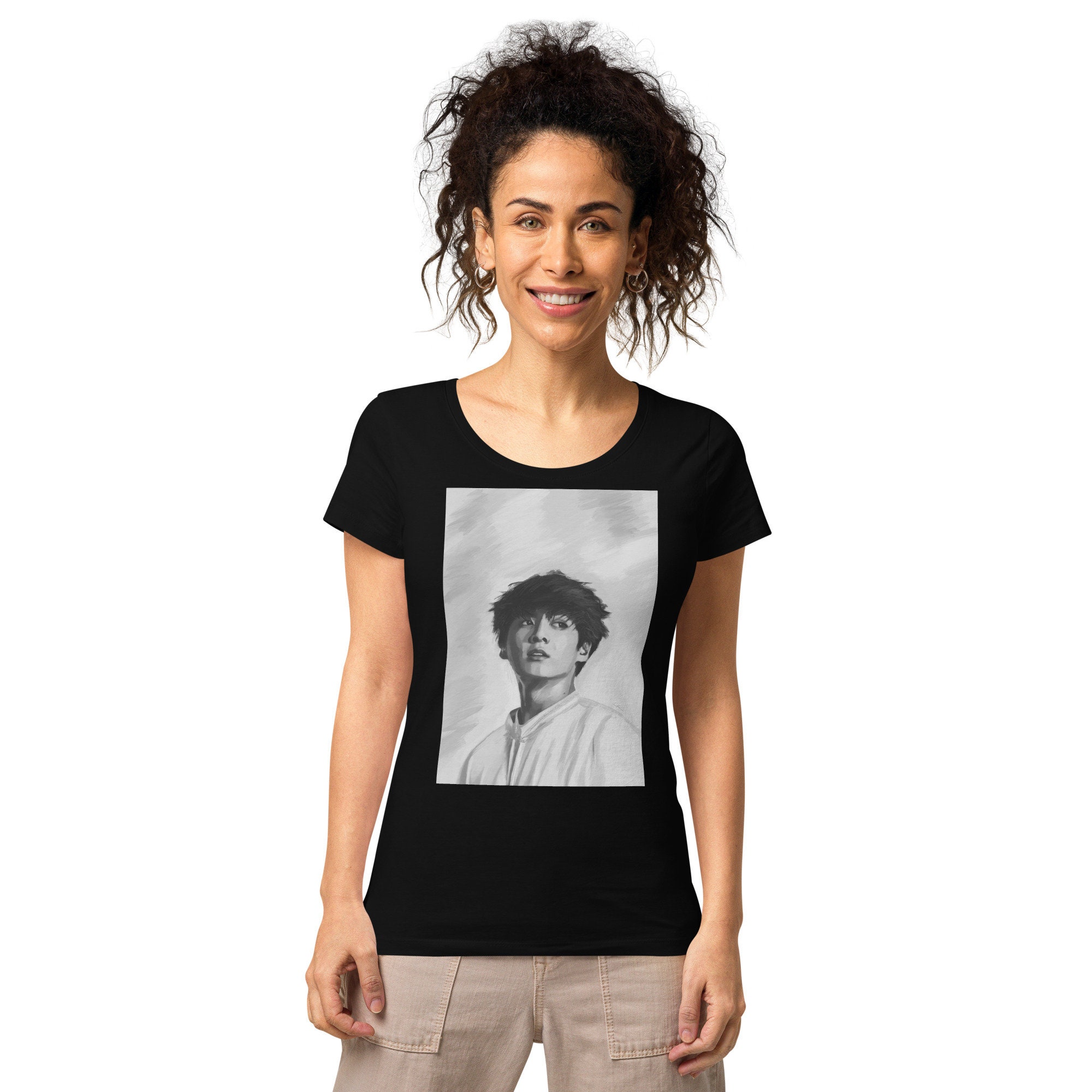 BTS ジョングク レディース Tシャツ | 手描き JK ポートレート - Etsy 日本