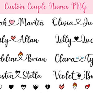 Custom Coupple Name Png | Anniversary Gift | Tattoo Love Designs | Personalized Caligraphy SVG