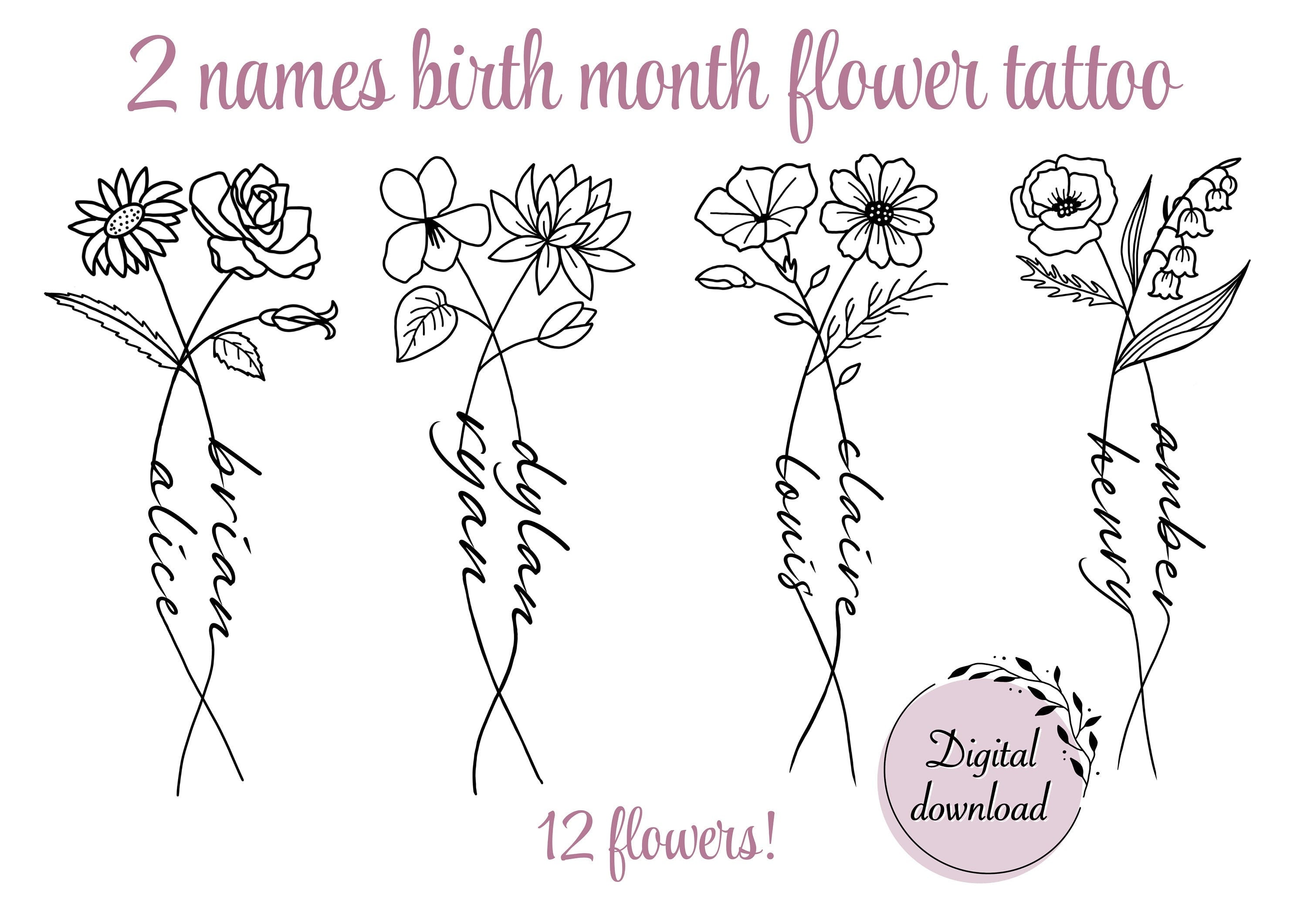 February & May Birth Flower Tattoo Ideas