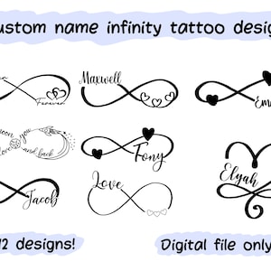 Custom Infinity Symbol Tattoo Design | Digital File PNG | Personalised Couple Anniversary Gift