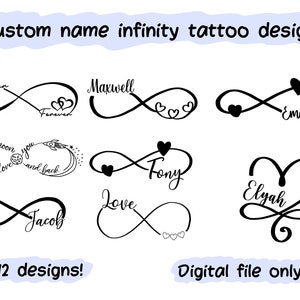 Benutzerdefinierte Infinity Symbol Tattoo Design | Digitale Datei PNG | Personalisiertes Paar Geschenk Jahrestag
