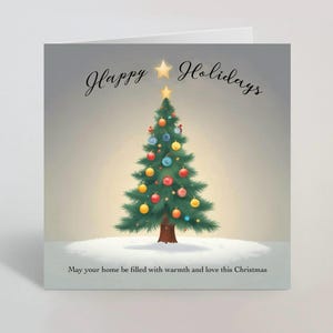 Druckbare Weihnachtsbaum Karte | Frohe Weihnachten Familiengeschenk