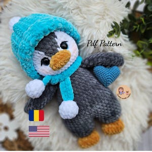 Puf The Penguin - Penguin Crochet / pdf-pinguïn / pluche pinguïn / amigurumi-pinguïn / gehaakte pinguïn / Engelse pdf-pinguïn / fluwelen speelgoed