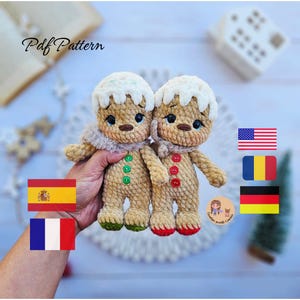 Haakpatroon voor een babypeperkoekpop (PDF) – Amigurumi kerstpop – Eenvoudig haakspeelgoed voor beginners – DIY kerstcadeau – Haakspeelgoed met weinig naaiwerk