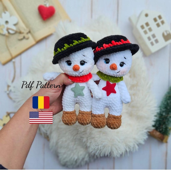 Baby Snowman Crochet Pattern PDF – Amigurumi Christmas Snowman – Easy Beginner Crochet Toy – DIY Holiday Decoration Gift – Instant Download