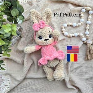 Pufina Virkad Kanin PDF Mönster – Amigurumi Plyschkanin DIY Mjukisdjur, Direkt Nedladdning
