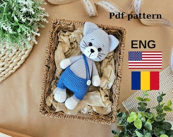 Crochet Cat Pattern PDF – Miuu Amigurumi Toy – Beginner Friendly Crochet Tutorial – Cute DIY Gift – Instant Download