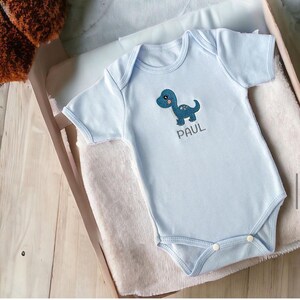 Personalized baby bodysuit with dinosaur, personalized baby bodysuit, romper, baby bodysuit, birth gift, personalized gifts