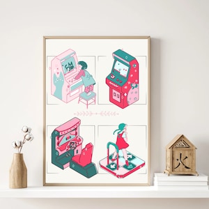 Cartoon Girls Print | 90s Anime Girls Poster | Arcade Girls Printable | Vintage Cartoon Prints | Girls Nursery Art | Downloadable Prints
