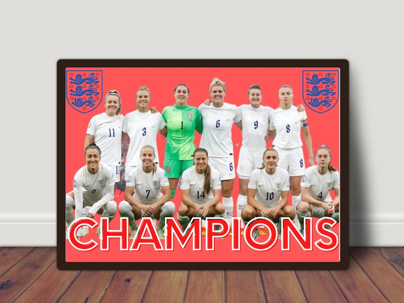 England Lionesses Champions Football Home Shirt A4 Prints Etsy