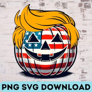 Trump Pumpa - Trumpkin - Halloween, Digital Nedladdning, Sublimering, HTV, Politisk, png sublimering nedladdning