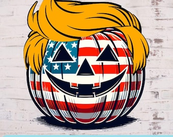 Trump Kürbis- Trumpkin - Halloween, digitaler Download, Sublimation, HTV, Politisch, PNG Sublimation Download