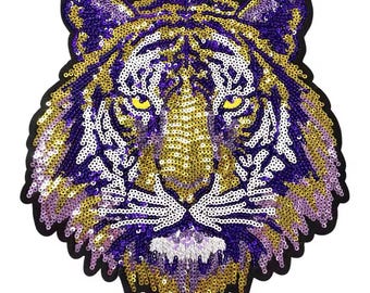 LSU Tigers Sequined Iron On Patch