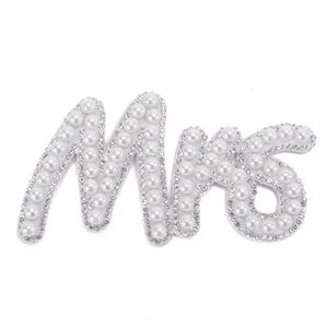 Mrs. Bridal Pearl Iron On Patch