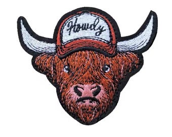 Texas Longhorn Howdy Iron On Patch