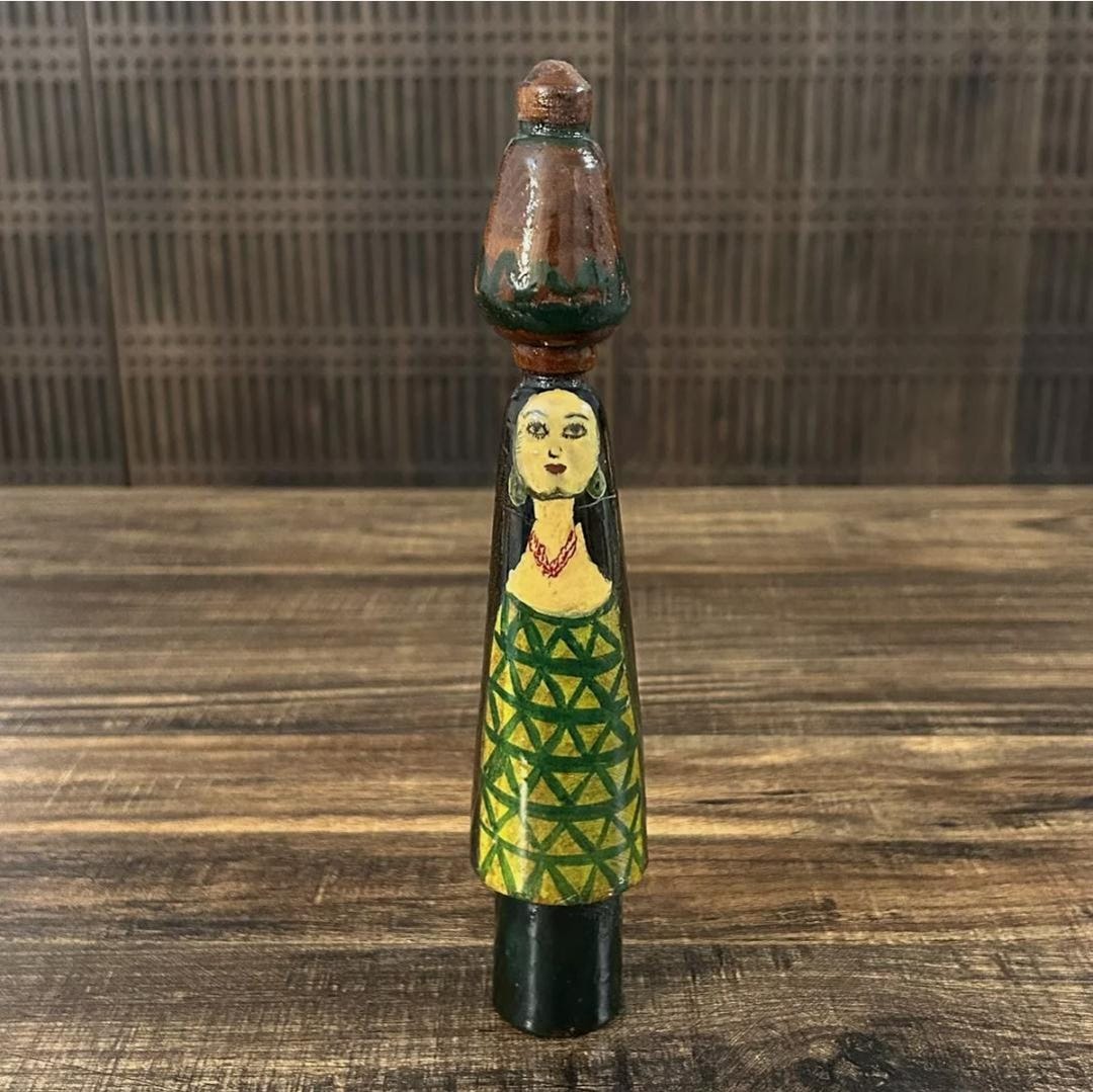 Vintage Egyptian Folk Art Wooden Spool Doll Figure - Etsy