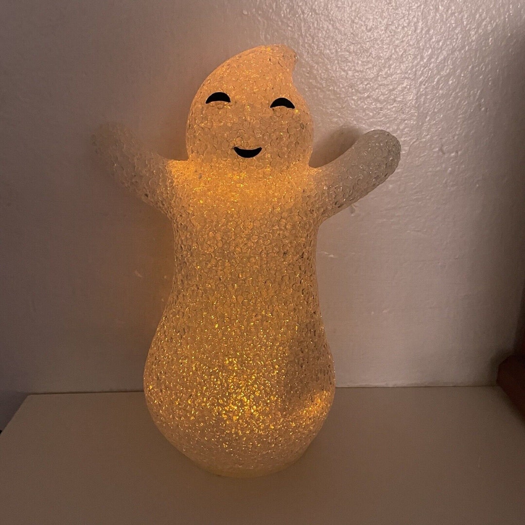 Vintage Melted Popcorn White Ghost Light up Halloween Decor Etsy