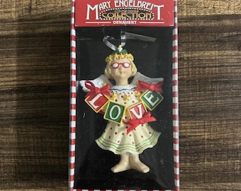 Mary Engelbreit Kurt Adler Ornament Angel LOVE Banner NIB Christmas Collectible