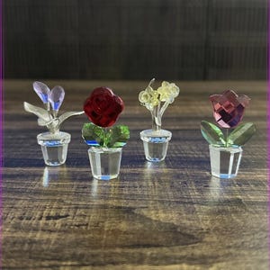 ✨美品✨SWAROVSKI クリスタルフラワー置物 4個セット planetarium_5490755