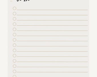 To Do Liste PDF zum ausdrucken, minimalistische Planereinlage, tägliche Checklistenseite, Produktionsplaner, Sofortdownload